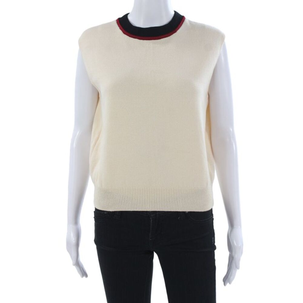 St. John Collection By Marie Gray Women Beige Sleeveless Ringer Top Size M